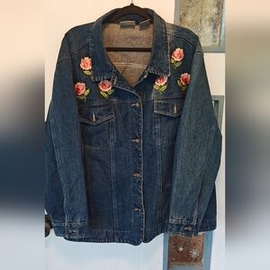 Vintage Bill Blass Embroidered Denim Jacket 3xl